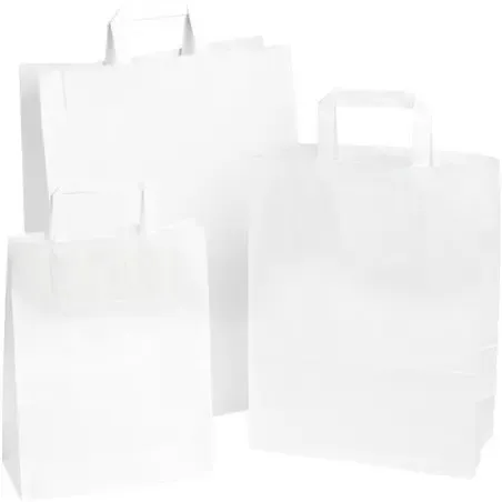 Draagtassen Papier Wit 220 x 100 x 280mm Horecavoordeel.com