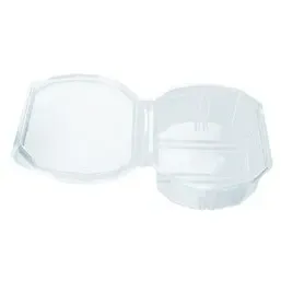 Saladebakken 500cc Achthoekig Transparant + Vaste Deksels  Horecavoordeel.com