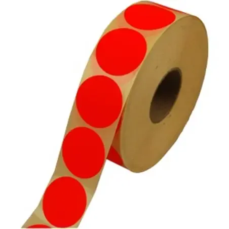 Etiketten - Labels Zelfklevend Rood Permanent Fluor Rond 35mm Horecavoordeel.com