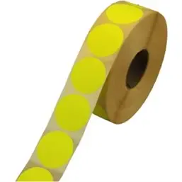 Etiketten - Labels Zelfklevend Geel Permanent Fluor Rond 35mm Horecavoordeel.com