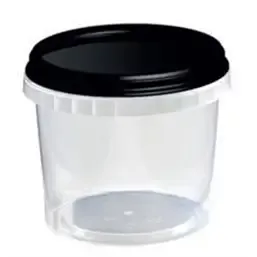 Verzegelbare Ringlock Bekers 565cc PP Helder + Deksels PP Zwart Horecavoordeel.com