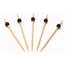 Bamboe Prikkers met Zwarte Bol 120mm Horecavoordeel.com