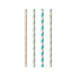 Drinkrietjes Karton Streep Stippen Assortiment Ø 6 x 200mm Horecavoordeel.com