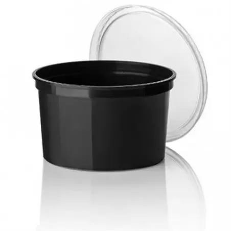 Rauwkost Potten 500cc 115 Serie PP Zwart Spuitgiet Ø 115 x 70mm Horecavoordeel.com