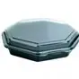 Octaview Schalen PS Zwart + Vaste Deksels Transparant Ø 190 x 60mm Horecavoordeel.com