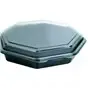 Octaview Schalen PS Zwart + Vaste Deksels Transparant Ø 230 x 50mm Horecavoordeel.com
