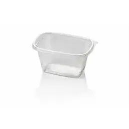 Saladebakken 1000cc Dome Pack Rechthoek PET Glashelder + Deksels Transparant 190 x 125mm Horecavoordeel.com