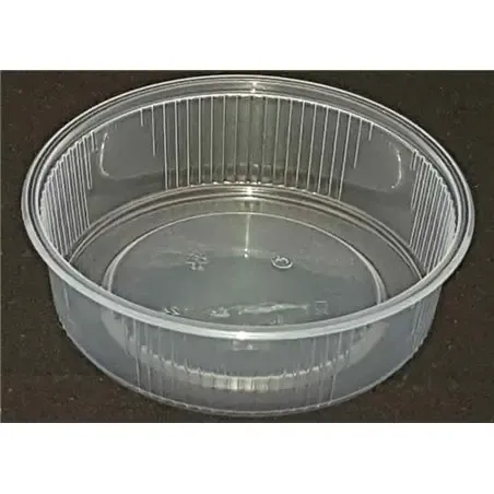 Saladebakjes 125cc 101 serie Rond Geribbeld PP Transparant Ø 101 x 27mm  Horecavoordeel.com