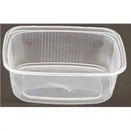 Bakjes 150cc 108 Serie Geribbeld Rechthoek PP Transparant 108 x 82 x 35mm Horecavoordeel.com