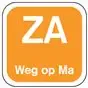 Dagstickers Zaterdag Weg Op Maandag 19 x 19mm Oranje Horecavoordeel.com