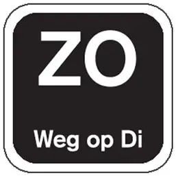 Dagstickers Zondag Weg Op Dinsdag 19 x 19mm Zwart Horecavoordeel.com
