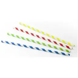 Drinkrietjes Papier "FSC" Streep Assortiment Ø 6 x 230mm  Horecavoordeel.com