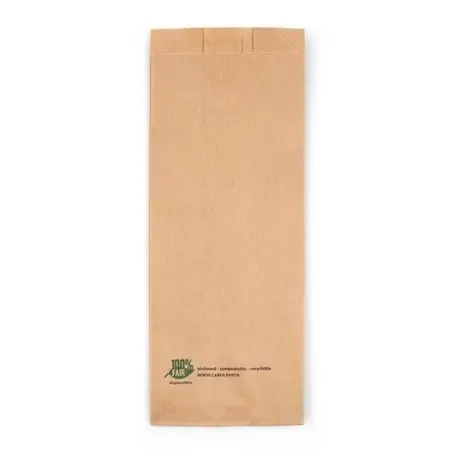 Snackzakken Papier 1,5 pond "100% Fair" 110 x 80 x 270mm Horecavoordeel.com
