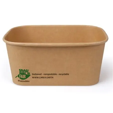 Maaltijdbakken 1000ml Karton "100% Fair" 173 x 120 x 75mm Horecavoordeel.com