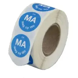 Etiketten Flush (Ma weg op Wo) Blauw Ø 19mm Horecavoordeel.com