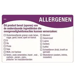 Allergenen stickers Wit Papier 76 x 51mm  Horecavoordeel.com