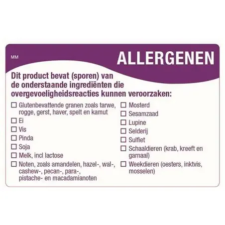 Allergenen stickers Wit Papier 76 x 51mm  Horecavoordeel.com