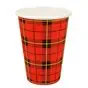 Koffiebekers 180ml Rood Karton "Schotse Ruit" Ø 70,3mm Horecavoordeel.com
