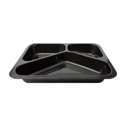 Menuschalen PP 3-Vaks Zwart 227 x 178 x 32mm Horecavoordeel.com
