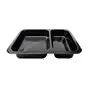 Menuschalen PP 2-Vaks Zwart 227 x 178 x 49mm Horecavoordeel.com