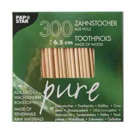 Tandenstokers Hout "Pure" Rond 65mm Horecavoordeel.com