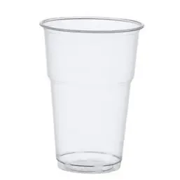 Drinkbekers 400ml "Pure" PLA Glashelder met Schuimkraag "voor Koude Dranken" Ø 95 x 132mm Horecavoordeel.com