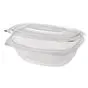 Saladebakken 375ml Rechthoek + Vaste Deksels PLA "Pure" Transparant 161 x 132 x 48mm Horecavoordeel.com