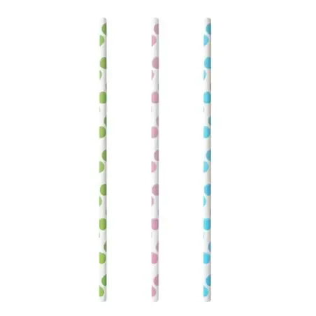 Drinkrietjes Papier "Dots" Ø 6 x 200mm Horecavoordeel.com