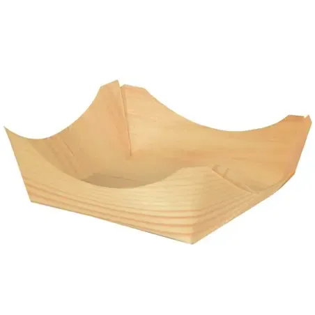 Amuse Schaaltjes van Hout "Pure" 100 x 100 x 35mm Horecavoordeel.com
