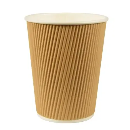 Drinkbekers 200ml "Pure" Karton "Ripple Wall" Ø 80 x 90mm Horecavoordeel.com