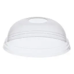 Deksels PLA "Pure" Rond Glashelder met Gat Ø 95mm Horecavoordeel.com