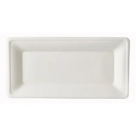 Suikerriet Borden "Pure" Rechthoek Wit 260 x 130mm Horecavoordeel.com