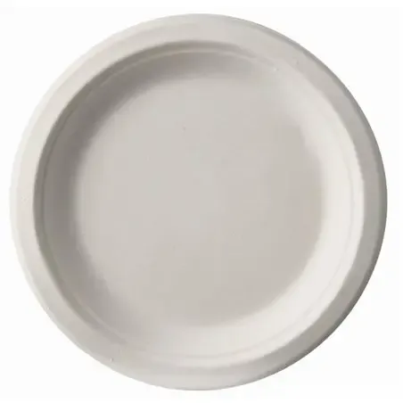 Suikerriet Borden "Pure" 1-Vak Wit Ø 150 x 20mm Horecavoordeel.com