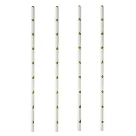 Drinkrietjes Papier "Pure" "Stars" Ø 6 x 200mm Horecavoordeel.com