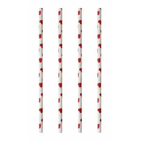 Drinkrietjes Papier "Pure" "Heart" Ø 6 x 200mm Horecavoordeel.com