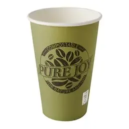 Drinkbekers 300ml "Pure" Groen Karton "Pure Joy" Ø 80 x 117mm  Horecavoordeel.com