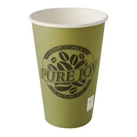 Drinkbekers 300ml "Pure" Groen Karton "Pure Joy" Ø 80 x 117mm  Horecavoordeel.com