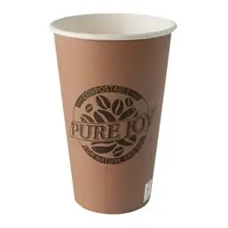 Drinkbekers 400ml "Pure" Bruin Karton "Pure Joy" Ø 90 x 139mm  Horecavoordeel.com