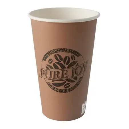 Drinkbekers 400ml "Pure" Bruin Karton "Pure Joy" Ø 90 x 139mm  Horecavoordeel.com