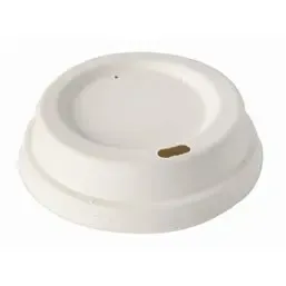 Dome Deksels van Suikerriet "Pure" Rond Wit Ø 80mm Horecavoordeel.com