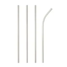 Drinkrietjes Papier Wit "Pure" Flexibel Ø 6 x 200mm  Horecavoordeel.com