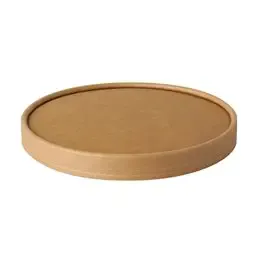 Deksels voor Saladebakken Karton "Pure" Rond Bruin Ø 150mm Horecavoordeel.com