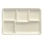 Menuschalen Suikerriet "Pure" Rechthoek 5-Vaks Wit 317 x 216 x 24mm Horecavoordeel.com