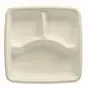 Menuschalen Suikerriet "Pure" Vierkant 3-Vaks Wit 230 x 230 x 45mm Horecavoordeel.com