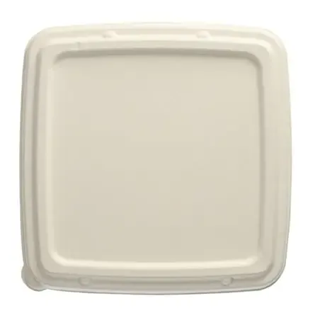 Deksels voor Suikerriet Menuschalen Vierkant "Pure" Wit 236 x 236 x 20mm Horecavoordeel.com