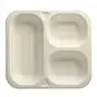 Topseal Menuschalen Suikerriet "Pure" Rechthoek 3-Vaks Wit 265 x 245 x 42mm