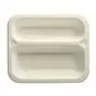 Topseal Menuschalen Suikerriet "Pure" Rechthoek 2-Vaks Wit 250 x 212 x 42mm Horecavoordeel.com