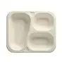 Topseal Menuschalen Suikerriet "Pure" Rechthoek 3-Vaks Wit 250 x 212 x 42mm Horecavoordeel.com