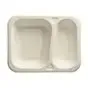 Topseal Menuschalen Suikerriet "Pure" Rechthoek 2-Vaks Wit 235 x 185 x 42mm