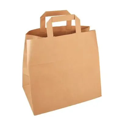 Draagtassen Papier Bruin 260 x 170 x 250mm -horecavoordeel.com-
